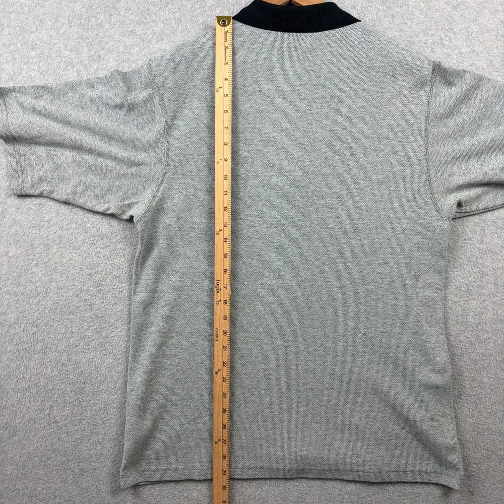 Vintage 90s Nike Polo Shirt Mens Medium Gray 1/4 Zip Perforated Oversized USA